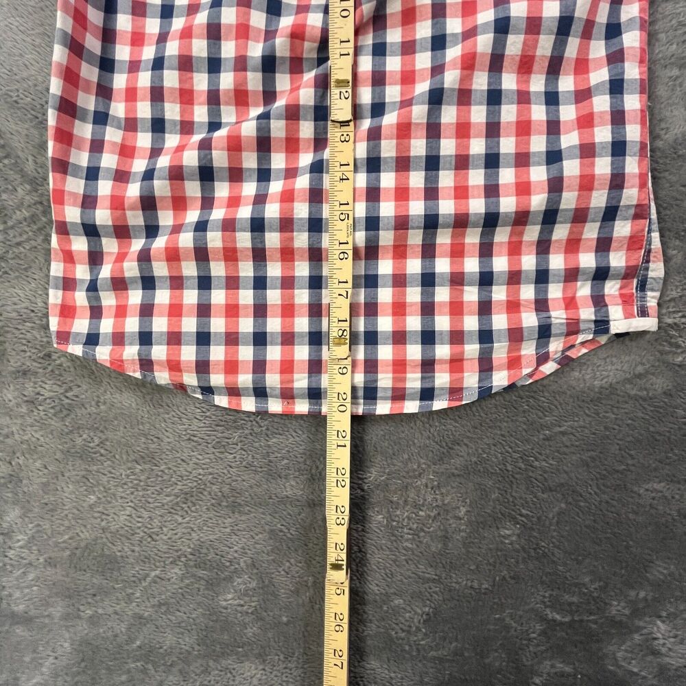 J Crew Shirt Boys Small 6/7 Long Sleeve Button Up Gingham Plaid Red White Blue - Picture 7 of 8